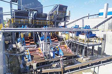 新疆河卵石尾礦篩分生產現(xiàn)場